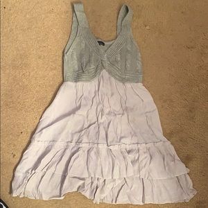 Grey Sweater top dress w flowy bottom